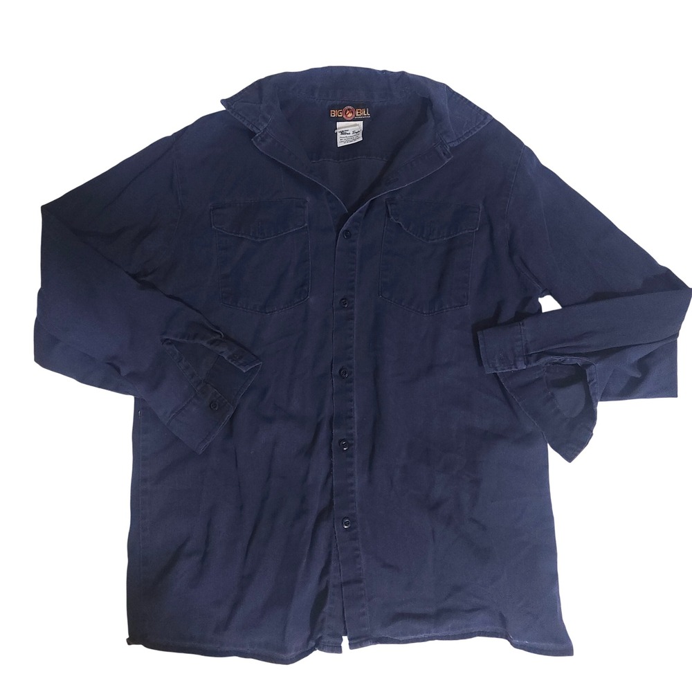 Big Bill Workwear Mens XL Navy Blue Indura Ultra Soft Flame Resistant FR Shirt